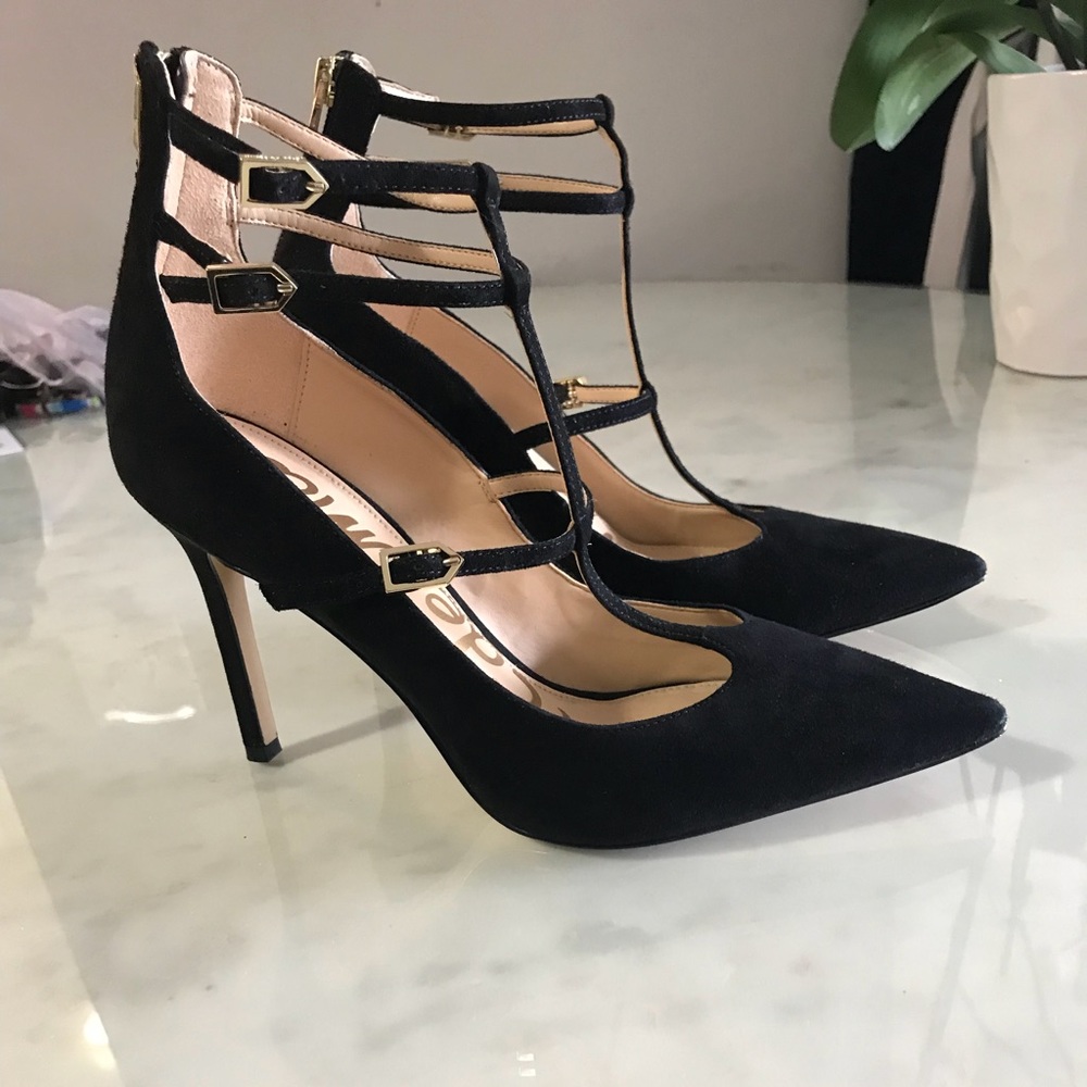 SAM EDELMAN Suede Black Pump